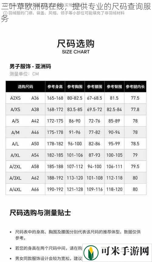 三叶草欧洲码在线，提供专业的尺码查询服务